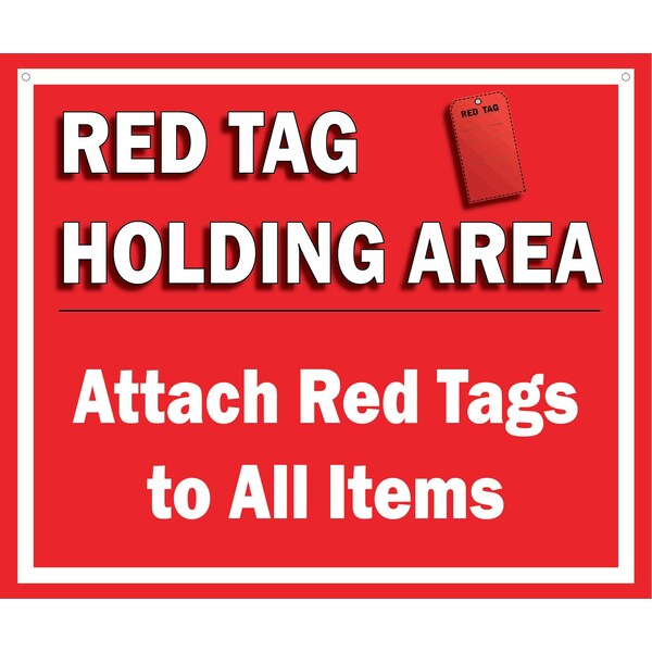 5S Red Tag Area Sign Aluminum Hanging Sign V5 22in x 18in